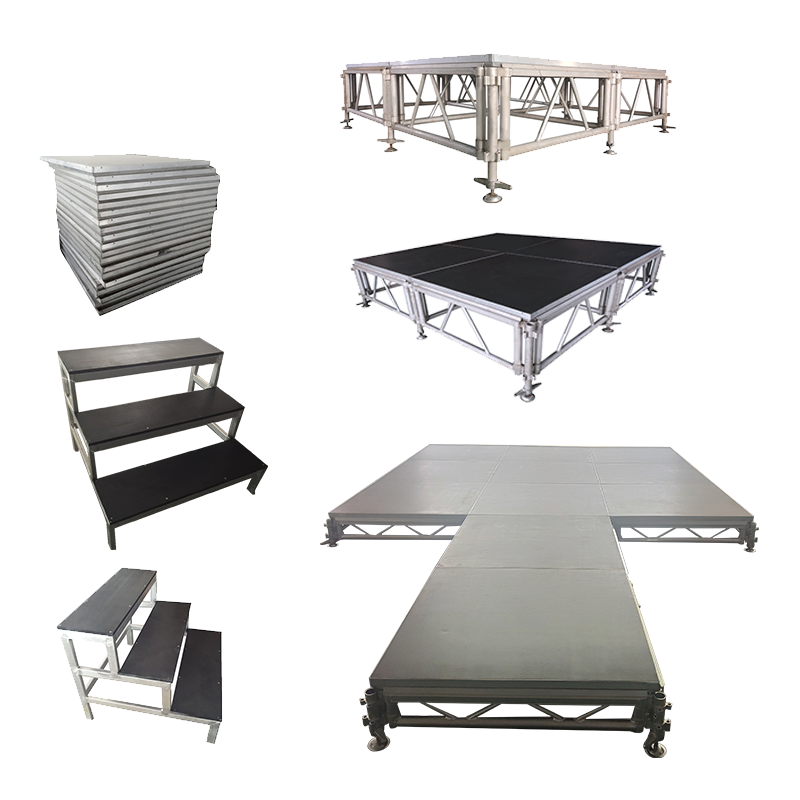 Premium Aluminum Mobile Event Stage with Sturdy Plywood Base