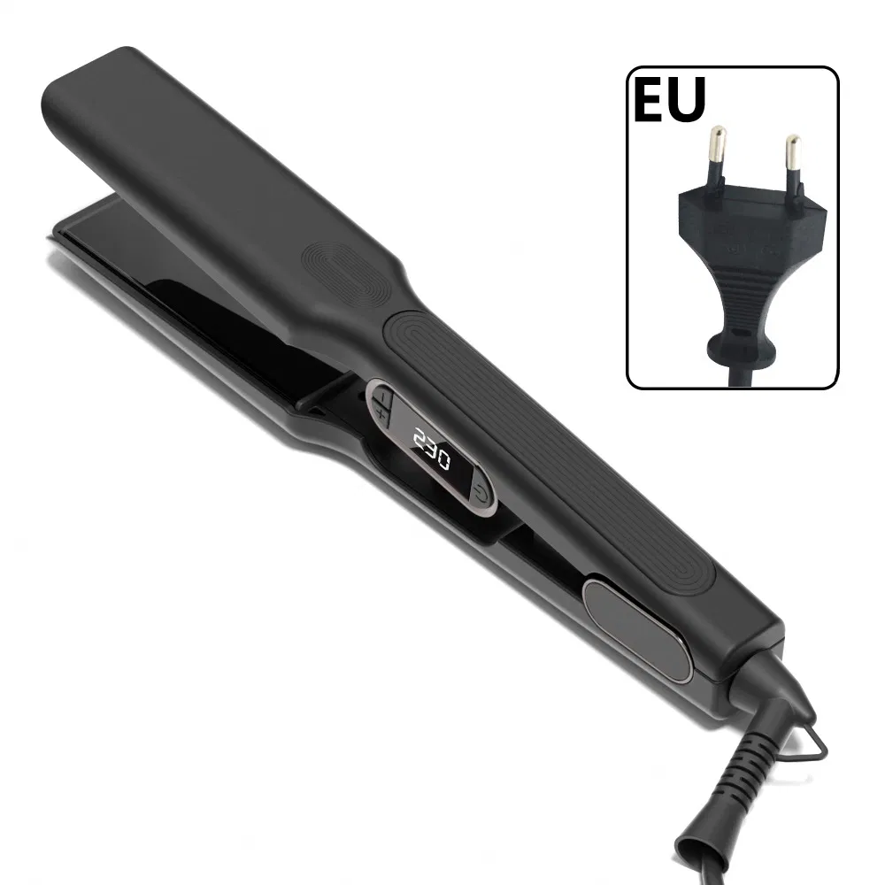 Professional 2-in-1 Ceramic Hair Iron Straightener with Infrared Technology Creates Straight Curled Styles Electric Power Source