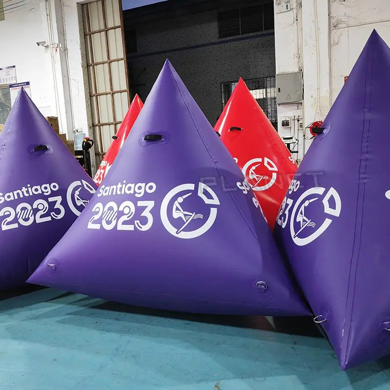 1.5m Triangle Shape Floating Swimming Marker Inflatable Marine Buoy with Logo