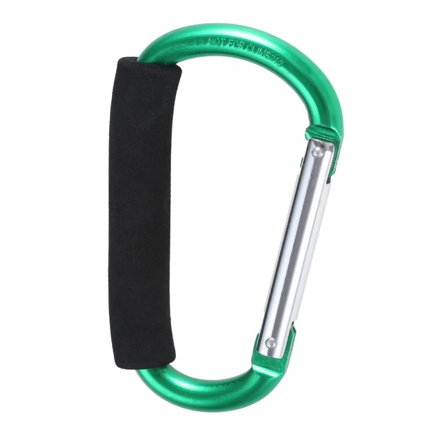 Giant Big Sponge Carabiner Metal Aluminum D-Style Stroller Carabiner Carry Handle with Sponge for Shopping Bags