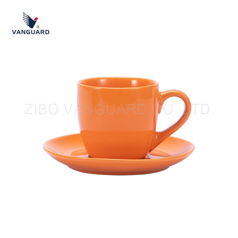 Фарфоровая чашка для капучино с блюдцем и печатью