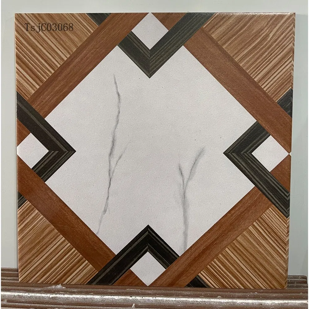 400*400 mm Bathroom Kitchen Bedroom Balcony Decoration Ceramic Floor Tile Wood Like Tiles