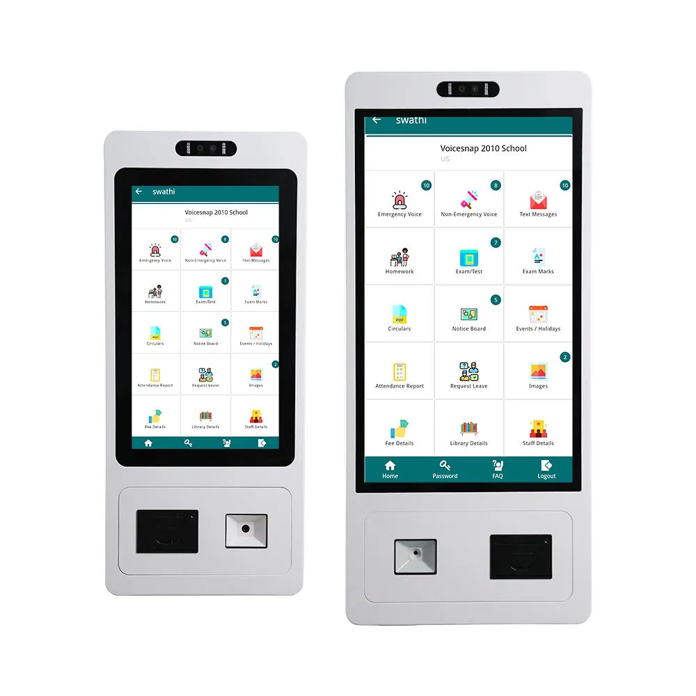 Efficient 21 Inch Order Kiosk with Integrated Label Printer