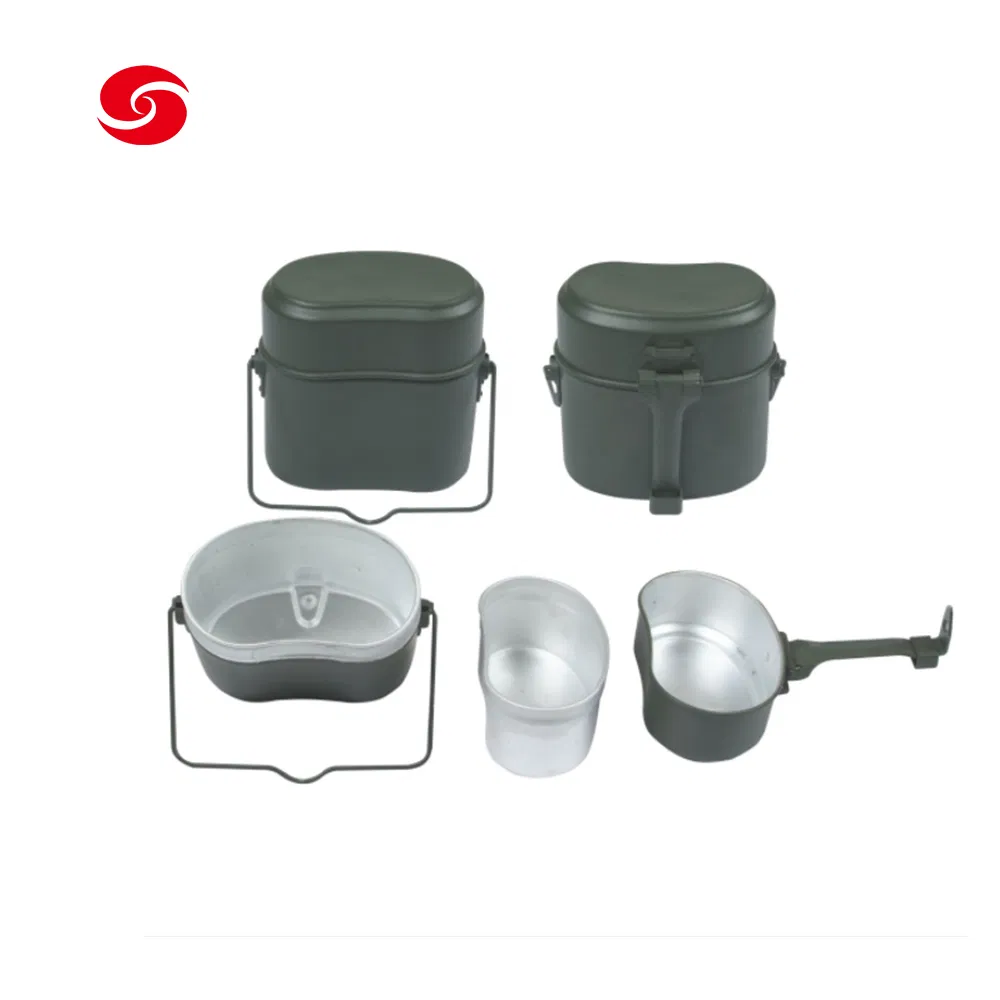 3-Piece Tactical Foldable Camping Tableware Sets with Lunch Boxes Combat Canteen