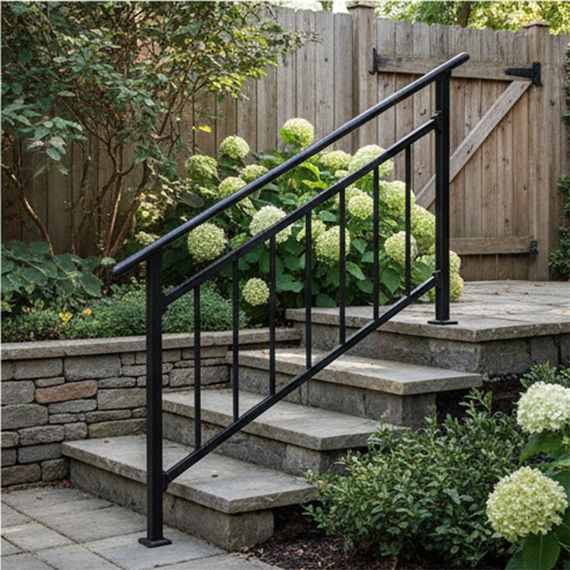 Customizable Aluminum Fence Railing Black Iron Handrails for Stairs Interior Design