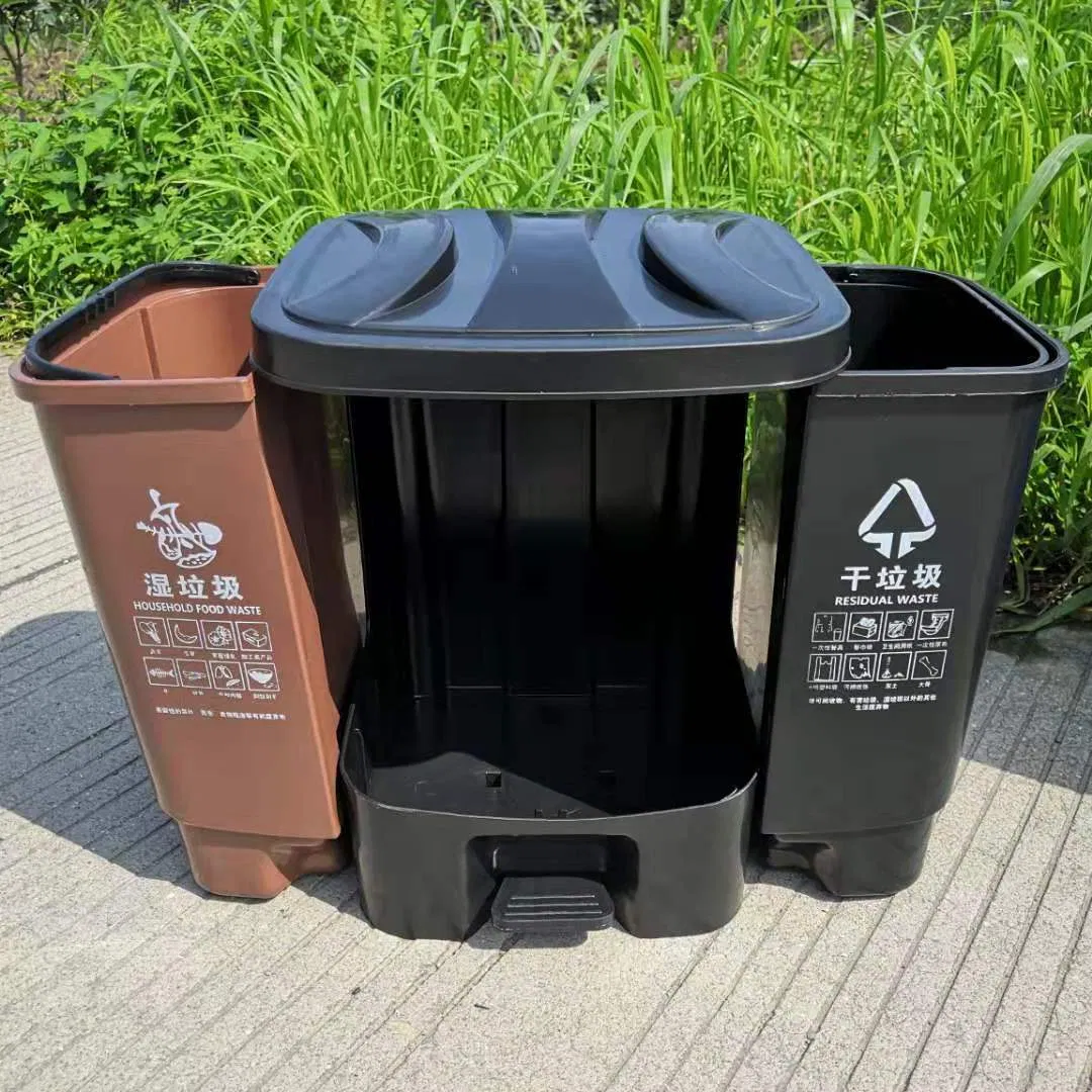 Двойной педальный мусорный бак для офиса и дома