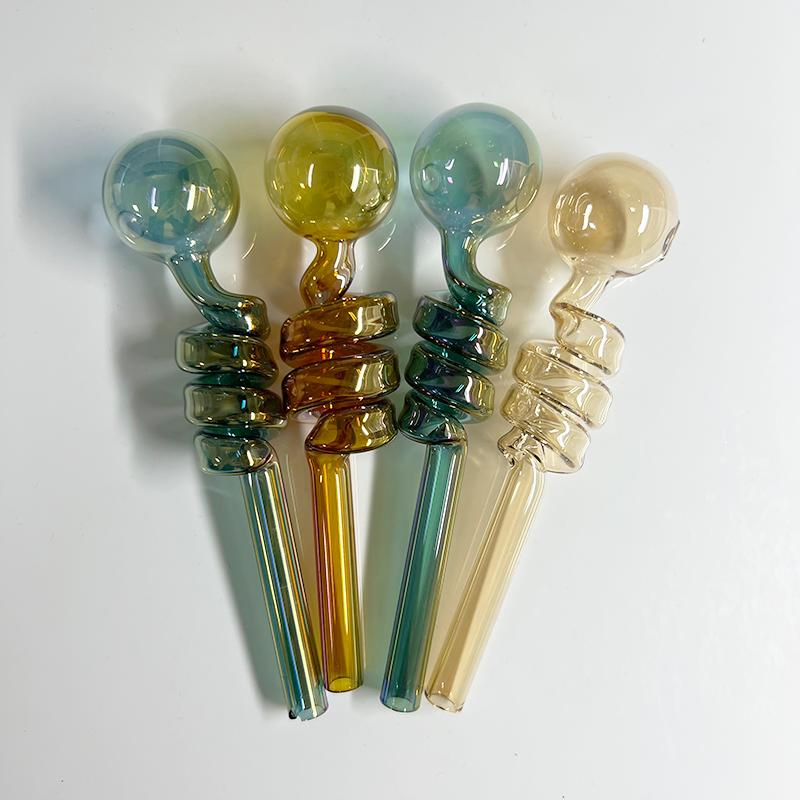 Customized Size Spring Shaped Glass Smoking Pipe Sweet Puff Oil Burners