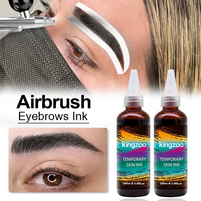 Professional Airbrush Brow Tint Kit Waterproof Long-Lasting Hybrid Eyebrow Dye Spray in Medium Brown