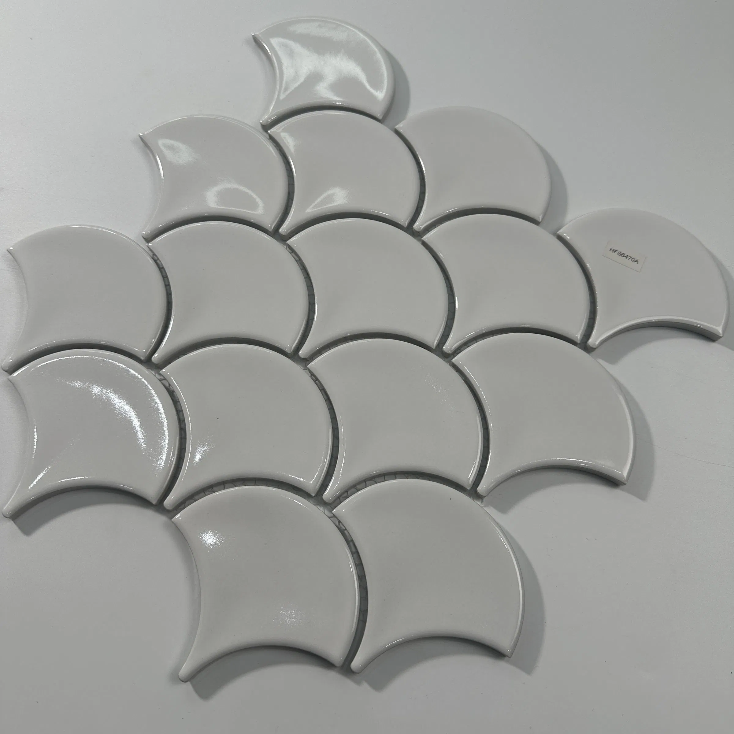 Foshan Good Quality Sector Glossy White Mosaic Porcelain for Kitchen Bathroom Mosaic Wall Decorationsaic Mosaic Tiles