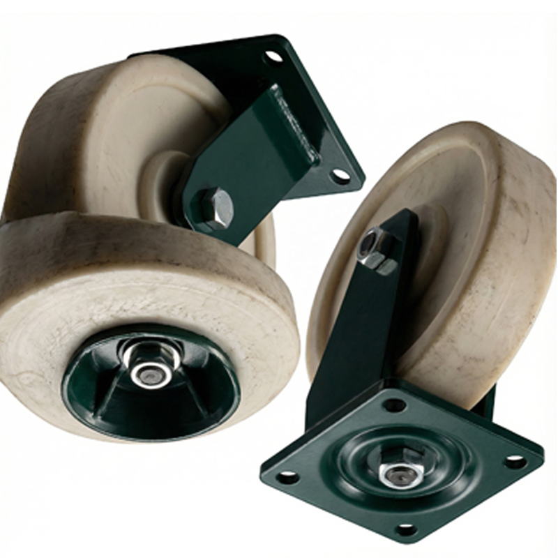 Heavy-Load Type / Double Ball Bearing Milky White Mc Nylon Industrial Caster Wheel