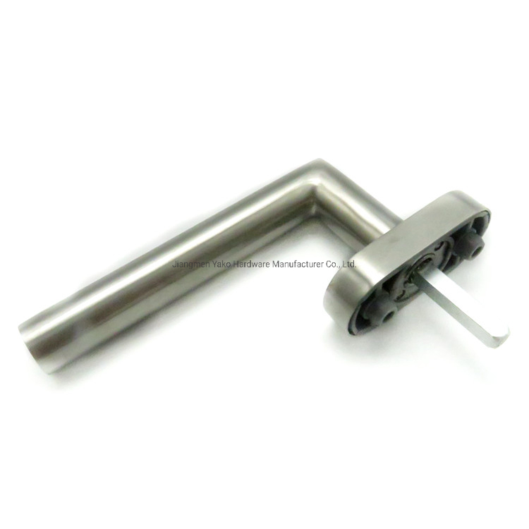 Amazon Popular L Shape Oval Plastic Base Stainless Steel Window Handle