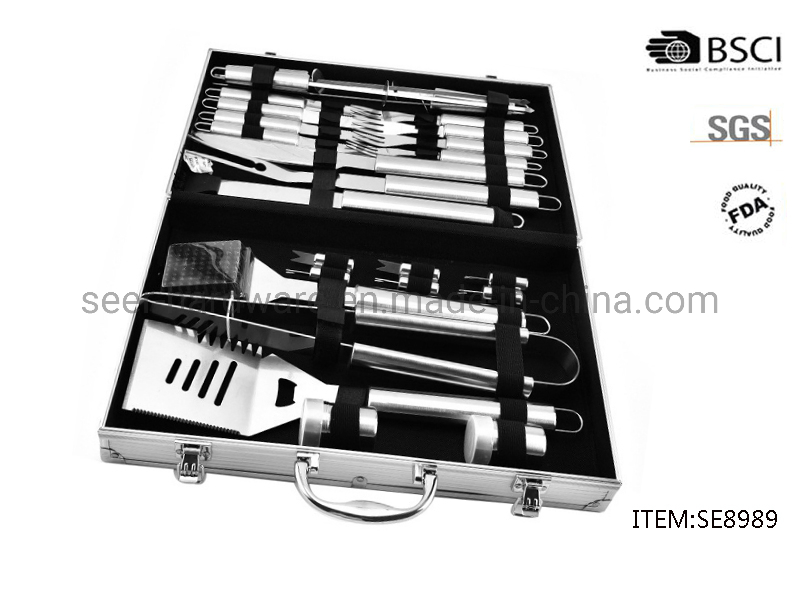 9PCS BBQ Tool with Aluminum Case Packing (SE8989)