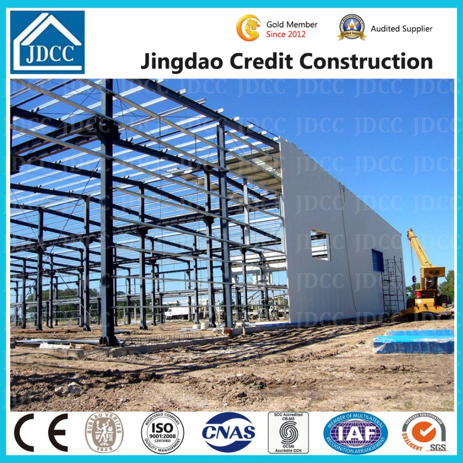 Large Clear Span Warehouse Workshop Bridge Playground Structural Steel Beam Column Fabrication