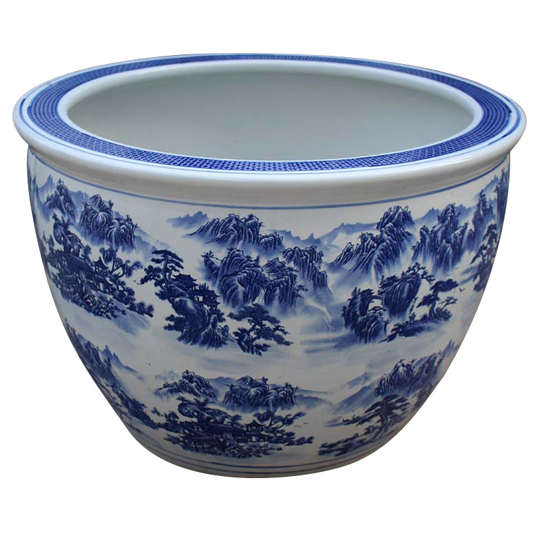 Горшки керамические Jingdezhen уличные большие сине-белые ландшафтные