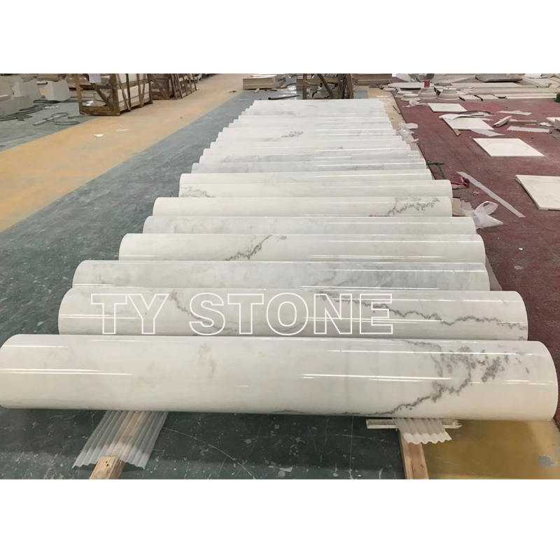 Round/Square/Hollow/Solid China White Marble Stone Roman Pillar