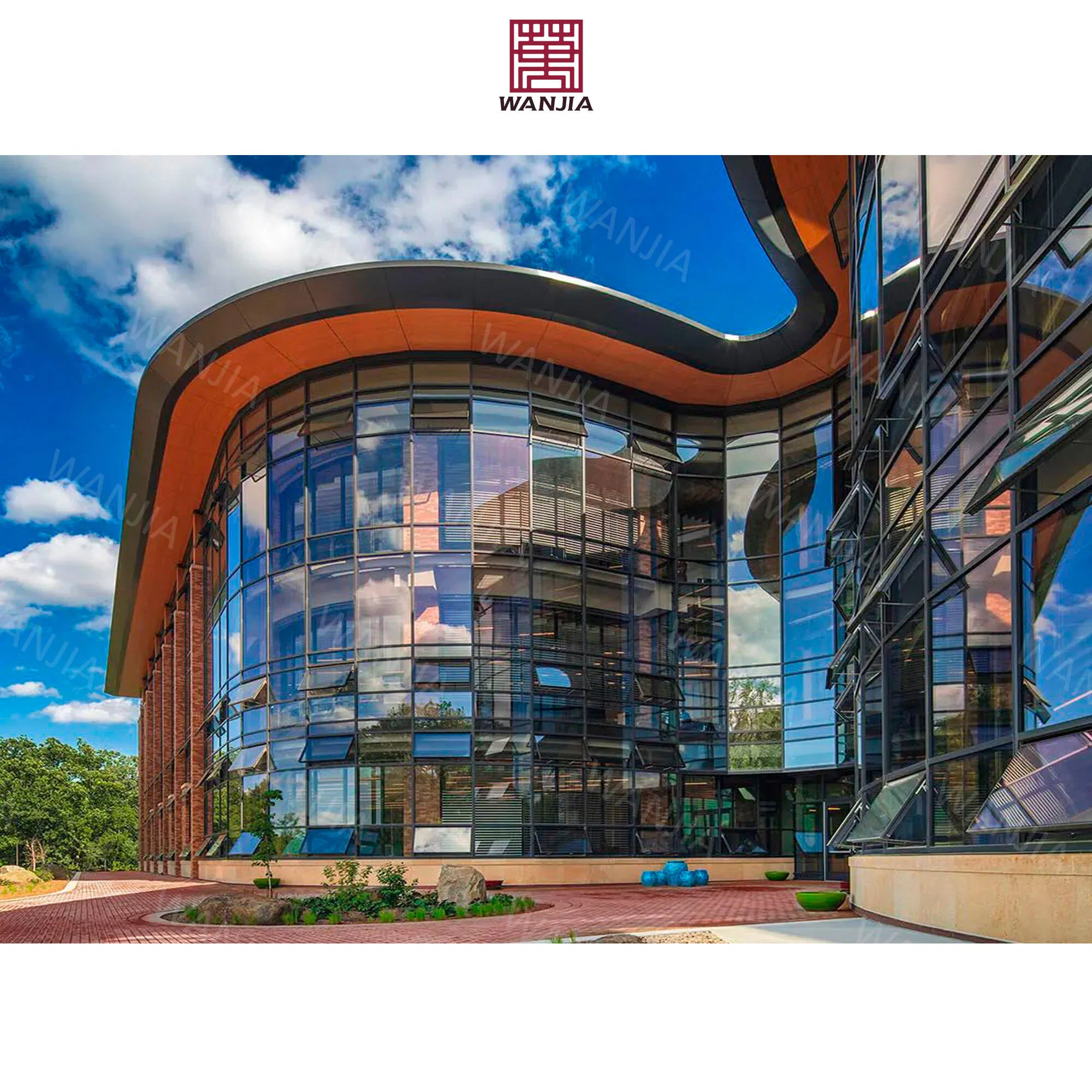 Premium Double Mirror Glass Aluminum Curtain Wall for Commercial Buildings