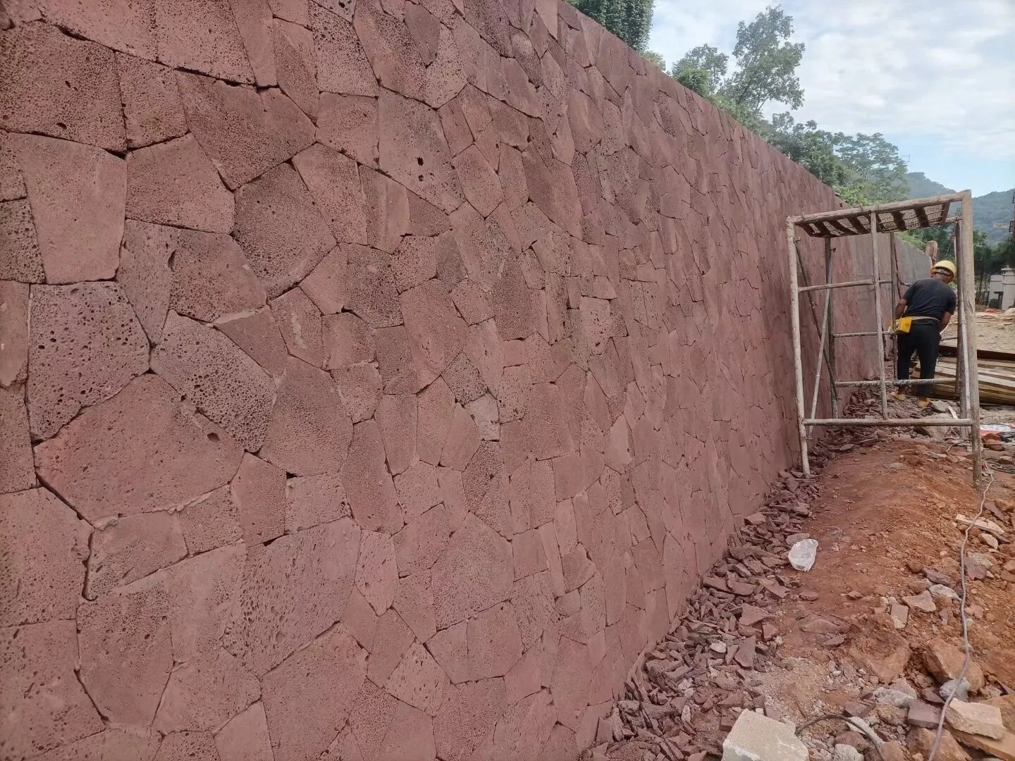 Natural Red Lavastone Volcanic Lava Rock Crazy Pattern Random