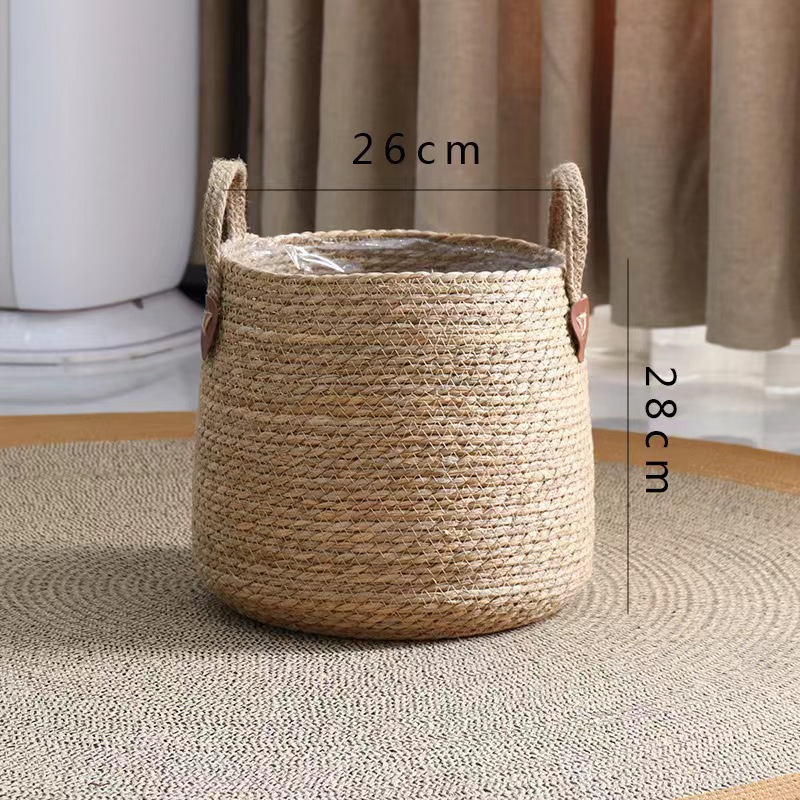 Rattan Pots Planter Baskets Seagrass Indoor Planter Plant Basket Indoor with Liner for Home Decor