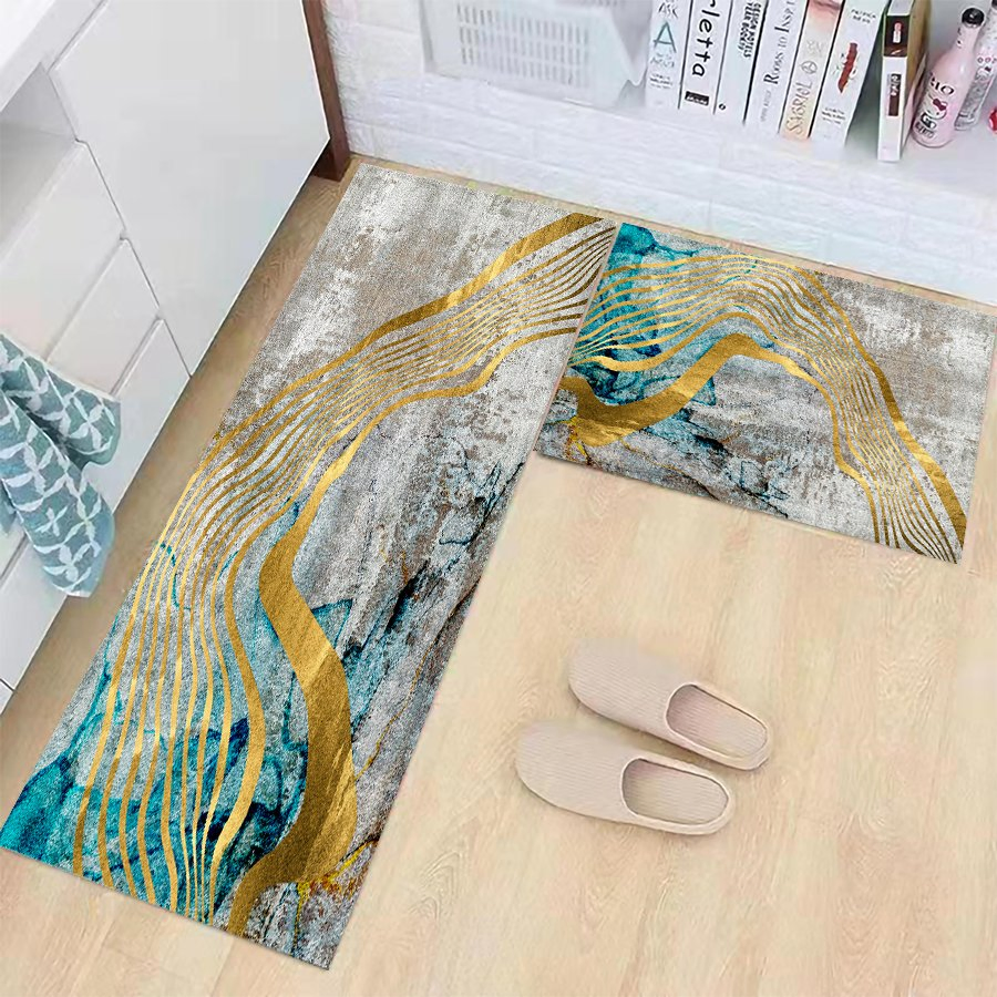 China OEM Service Standing Polyester Anti Slip Kitchen Print Rug 3D Carpet
