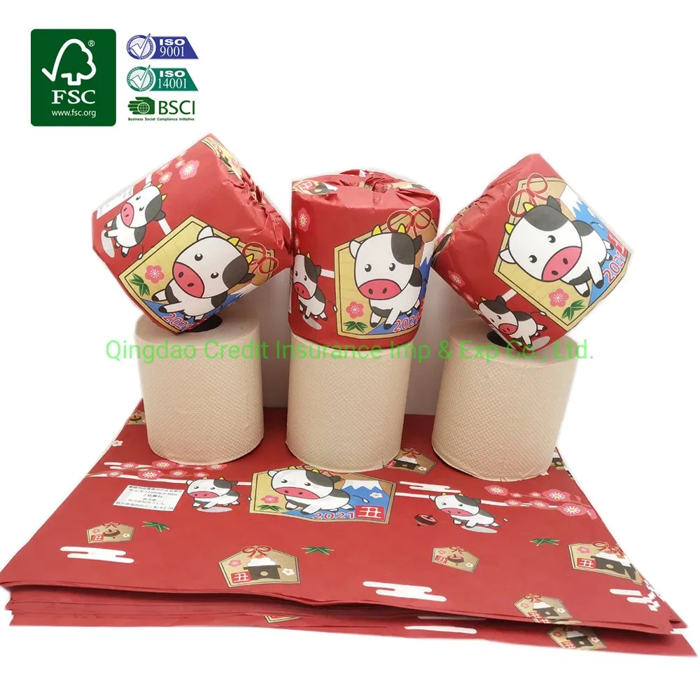 100% Eco-Friendly Excellent Unbleached Natural Color Bamboo Pulp Toilet Paper