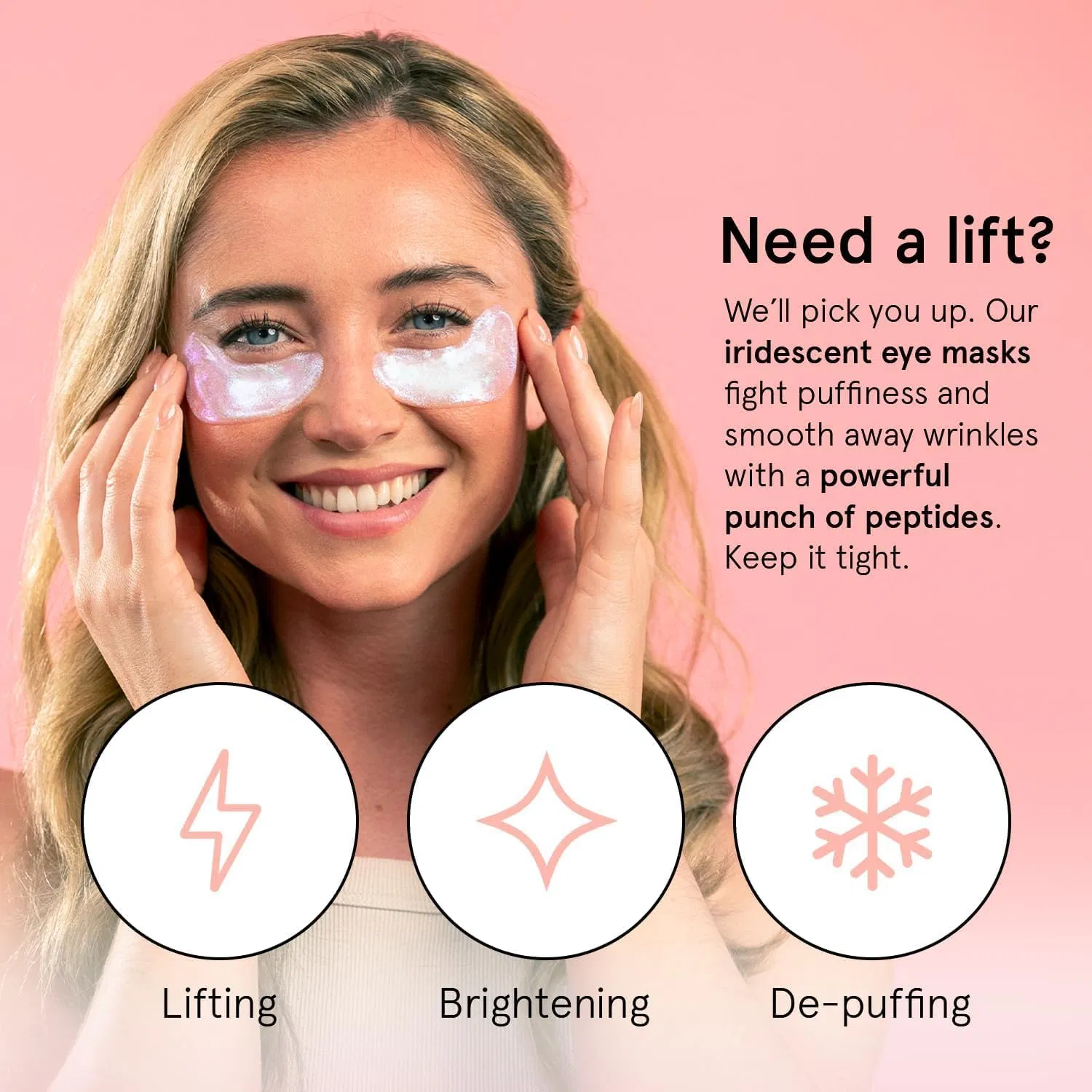 Peptide-Rich Eye Patch Target Wrinkles & Brighten Tired Eyes Eyemask