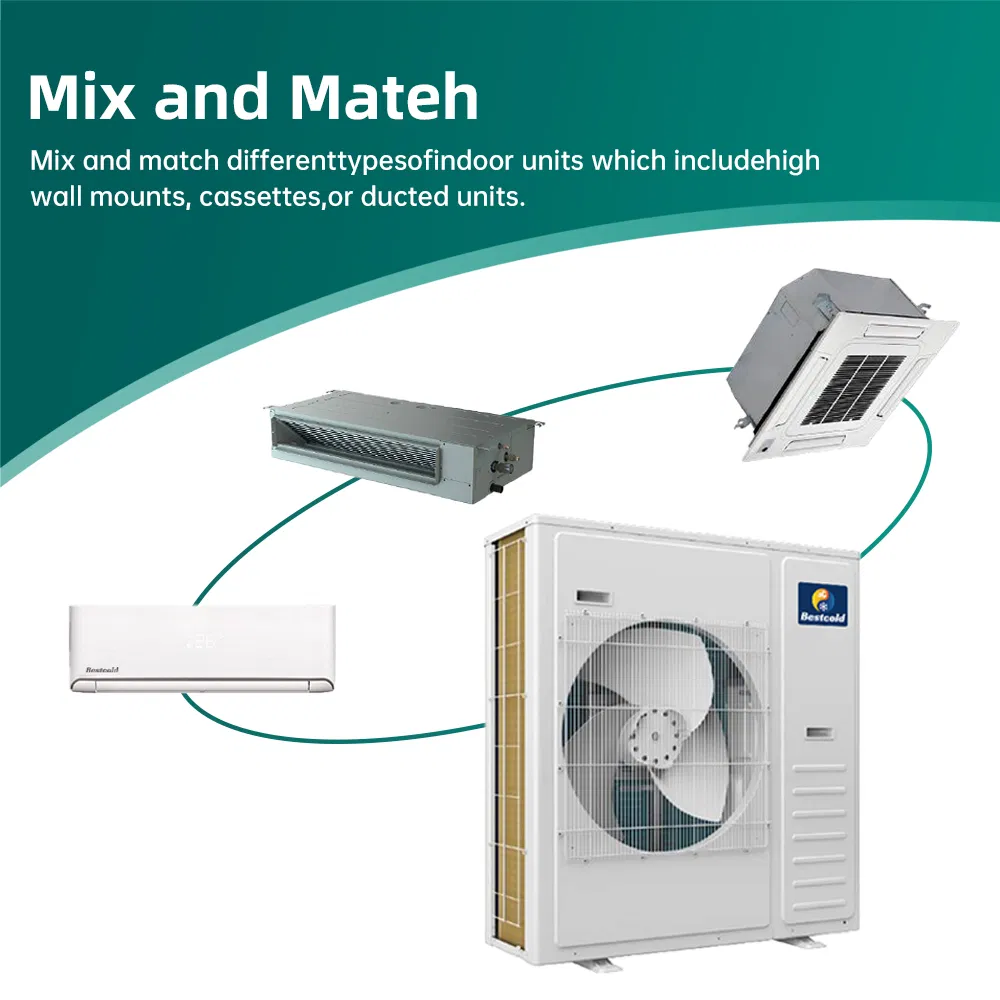 Heating and Cooling Central Room Air Conditioner for Household Ceiling Wall Mounted Hotel Multi Split Air Conditioners