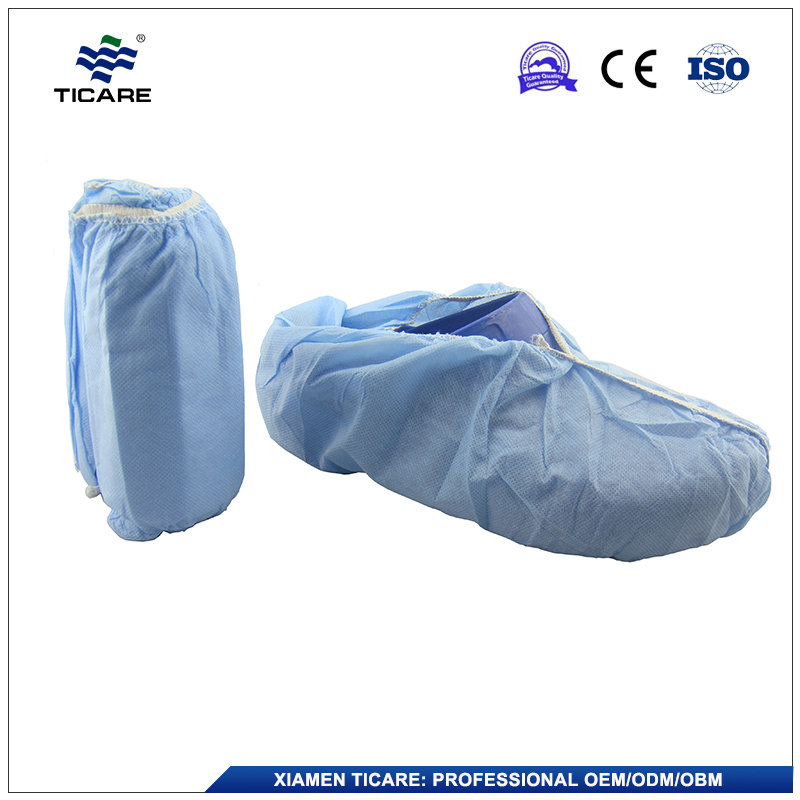 Ticare Non-Woven Fabric Disposable Shoes Covers Elastic Band Breathable Dustproof Anti-Slip Shoe Covers (Blue)