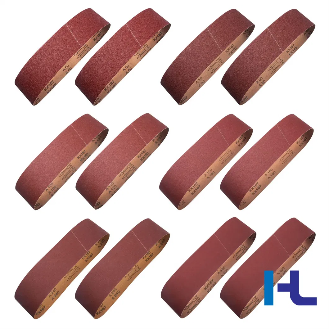 High Temperature and Durable Aluminum Oxide Sanding Belt for Curved Surface Grinding for Polishing Wood Stainless Steel Metal Surface Grinding and Rust Removing