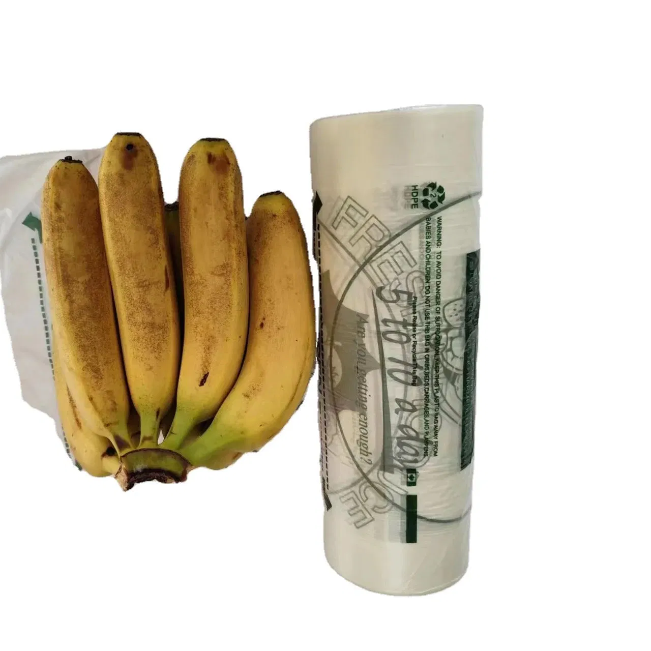 Clear Plastic Fruit Vegetable Packaging Supermarket Printing Flat Bag on Roll