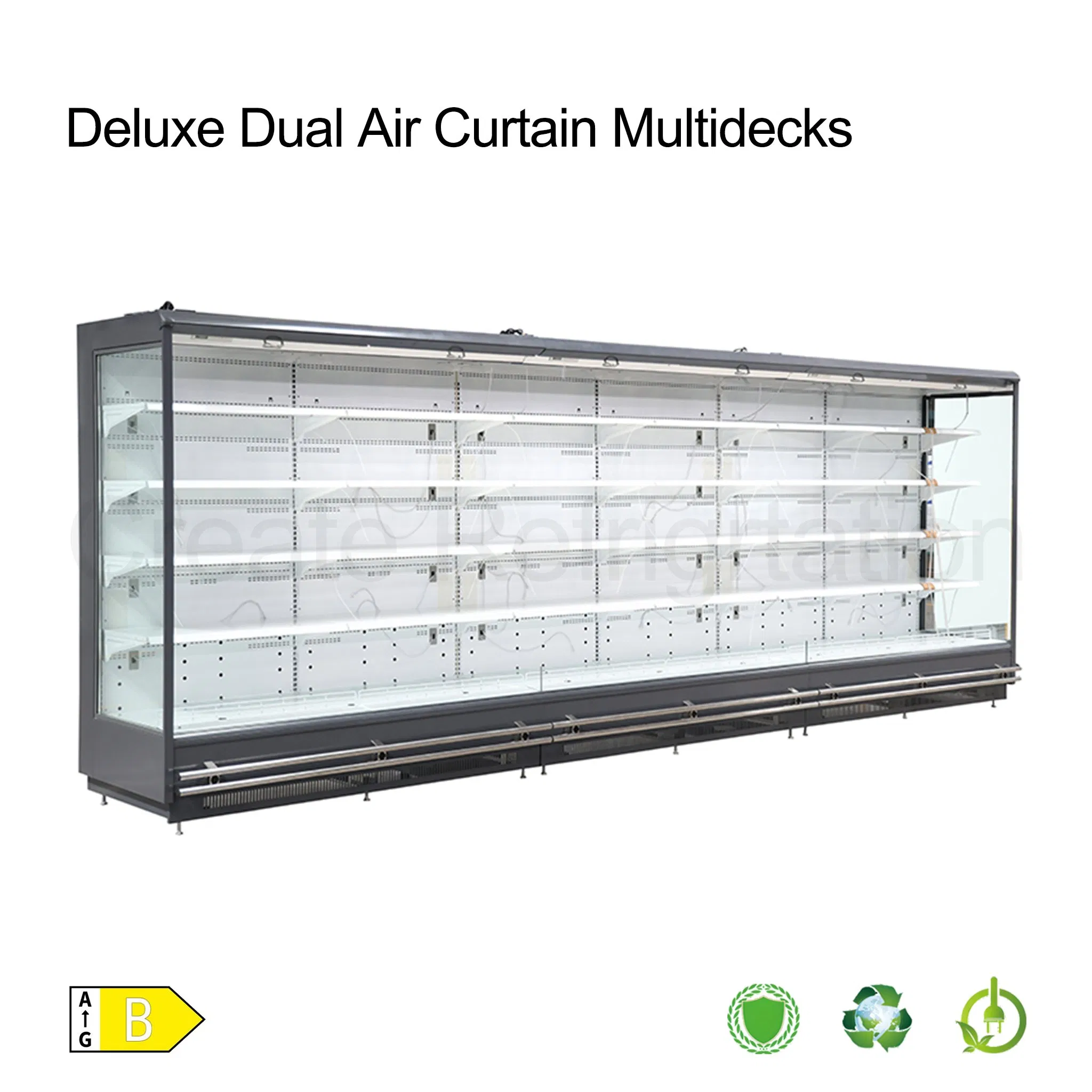 Commercial Equipment Supermarket Upright Vegetable and Fruit Food Showcase High Quality Air Cooler Store Display Open Chiller Refrigerator