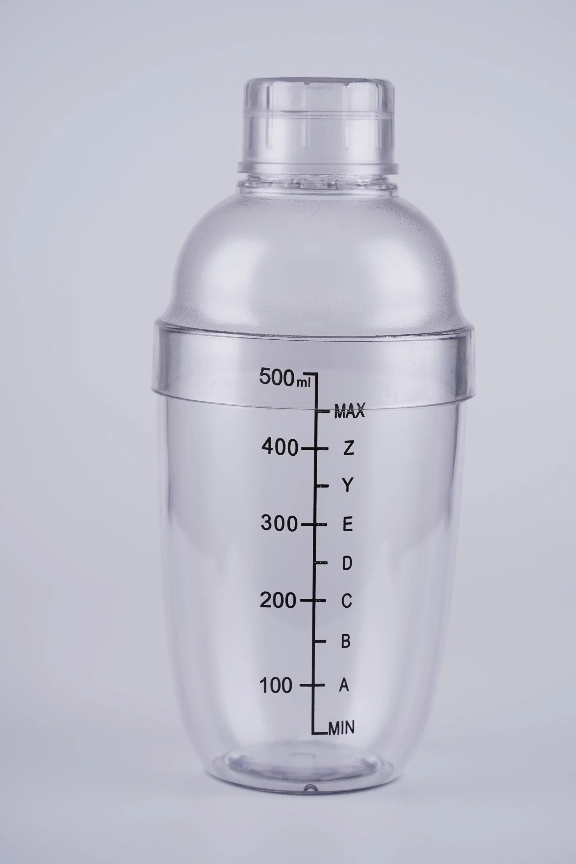 530ml Transparent Plastic Cocktail Shaker with Scales Hand Drink Mixer Bartending Cup