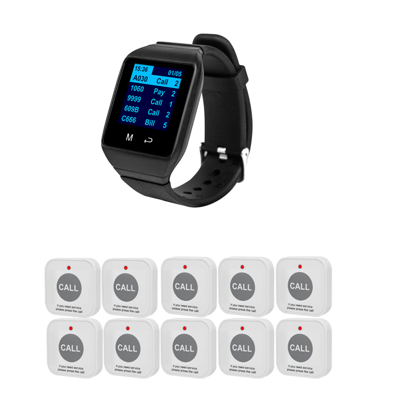 Catel Wireless Waiter Watch Paging System Queue Calling System Table Buzzer