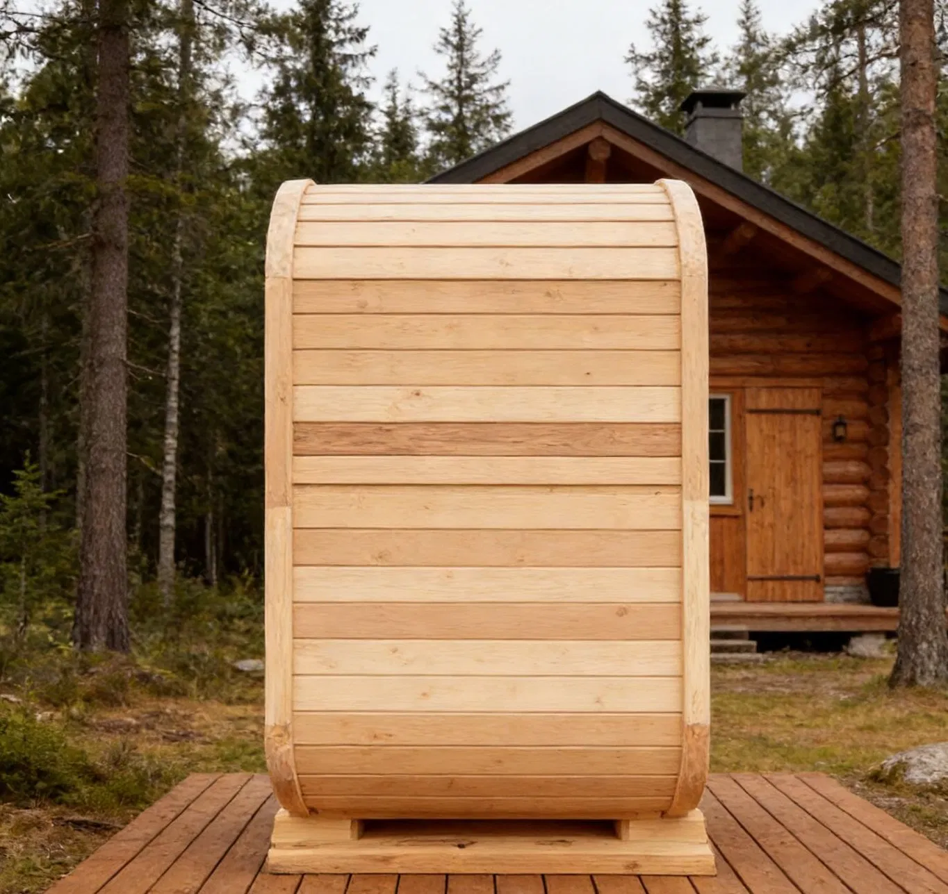 Сауна-бочка деревянная для дома и дачи
