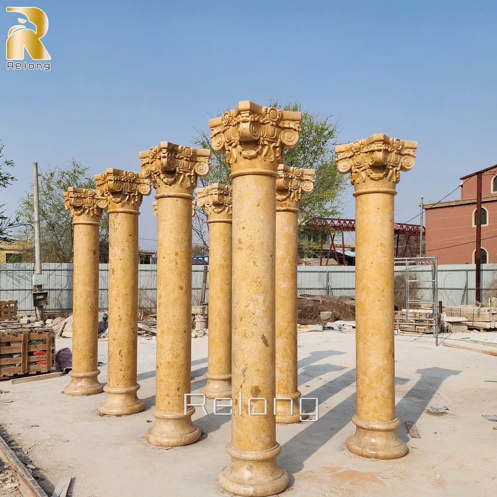 House Building Decorative Antique Marble Pillar Wholesale Natural Stone Column