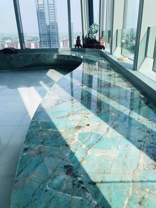 2024 Popular Amazon Green Stone Big Slab for Hotel