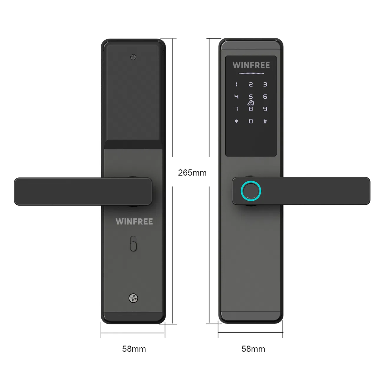 Apartment Ttlock Intelligent Door Lock Stainless Steel Card Fingerprint Smart Door Lock