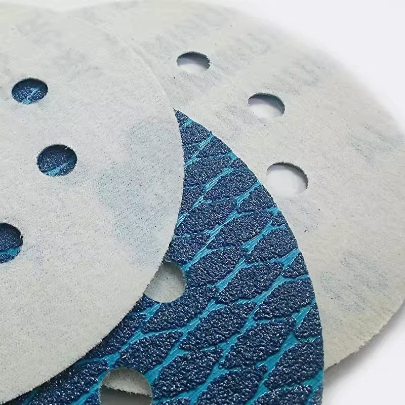 Шлифовальный диск 150 мм с липучкой, синий циркониевый