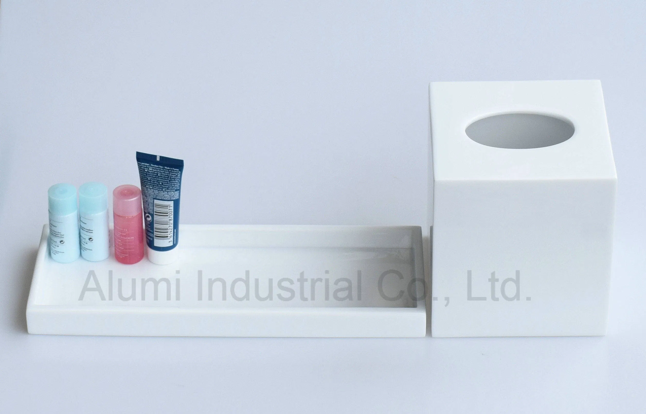 Resin Bathroom Rectangle Amenities Tray Holder for 5 Star Hotel