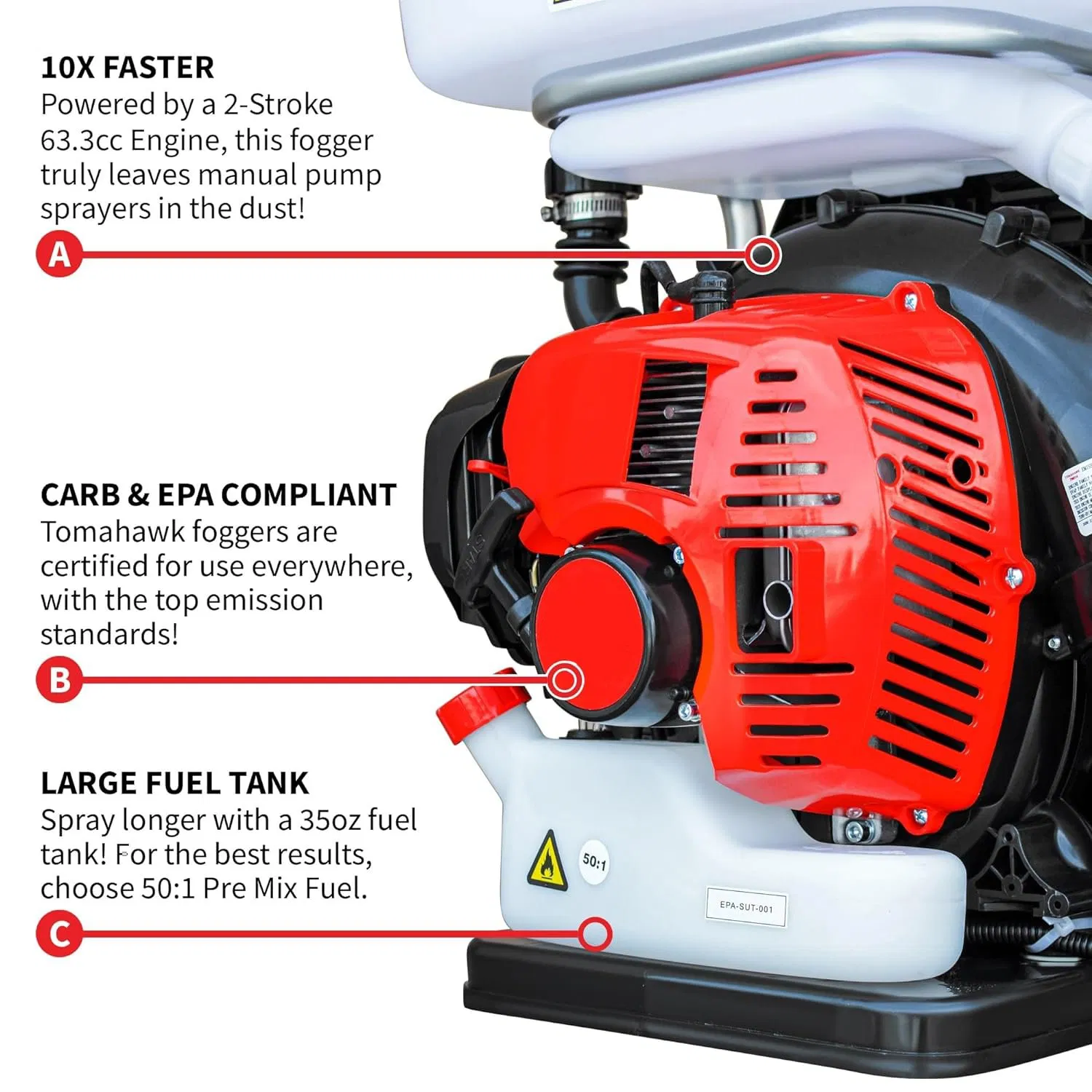 Backpack Fogger Sprayer Leaf Blower Ulv Machine for Garden Spraying with Gas Powered Engine