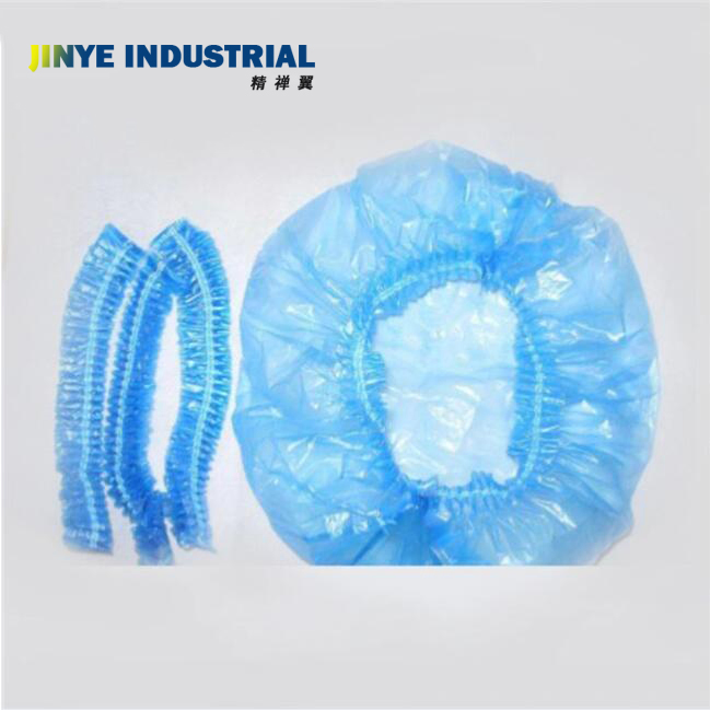 Dustproof Waterproof PE Bouffant White Plastic Shower Cap