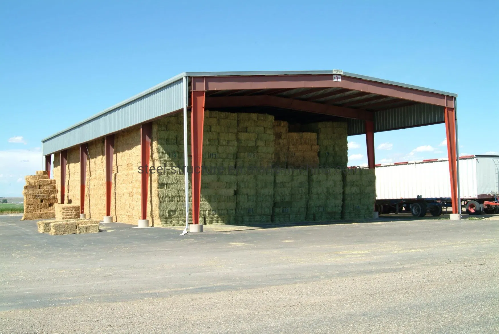 Economical Prefab Steel Structural Farm Shed Open All Sides Warehouse