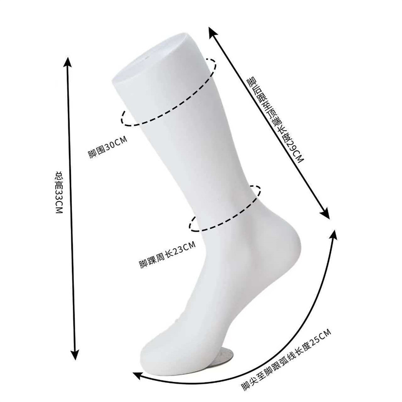 Sock Model Display Plastic Women Foot Model White Foot Mannequin Shoe Stretcher for Retail Socks Sandals Jewelry Ankle Chain Display Prop