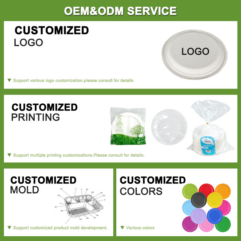 Custom Printed Biodegradable Plate for Restaurant and Catering Use