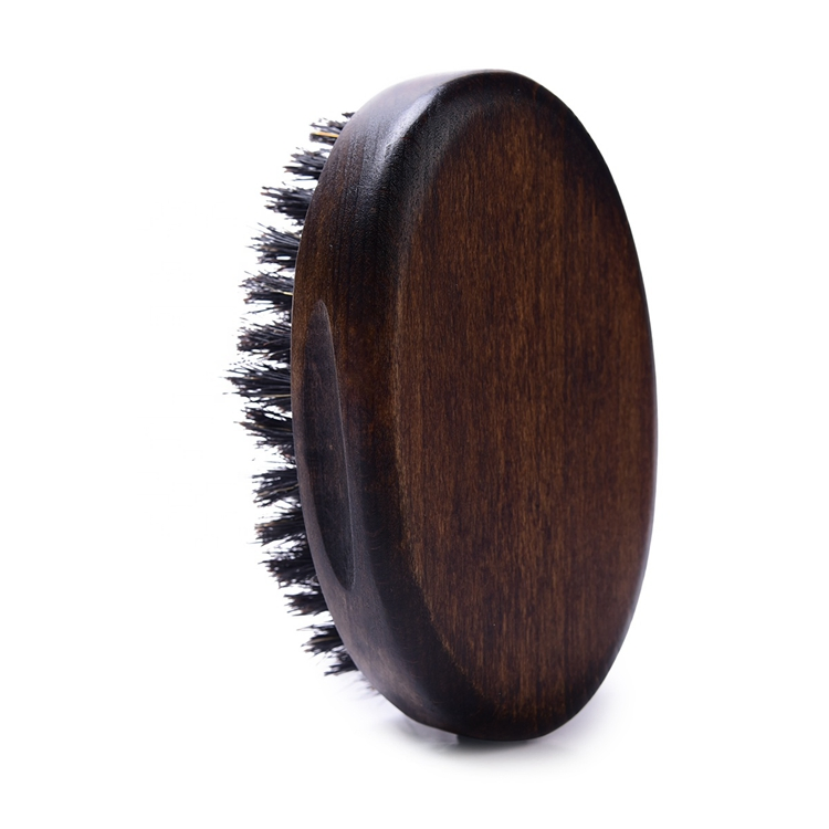 Nature Retro Color 100% Boar Bristle Hair Beard Brush Custom Logo for Mens Beard Grooming Kit