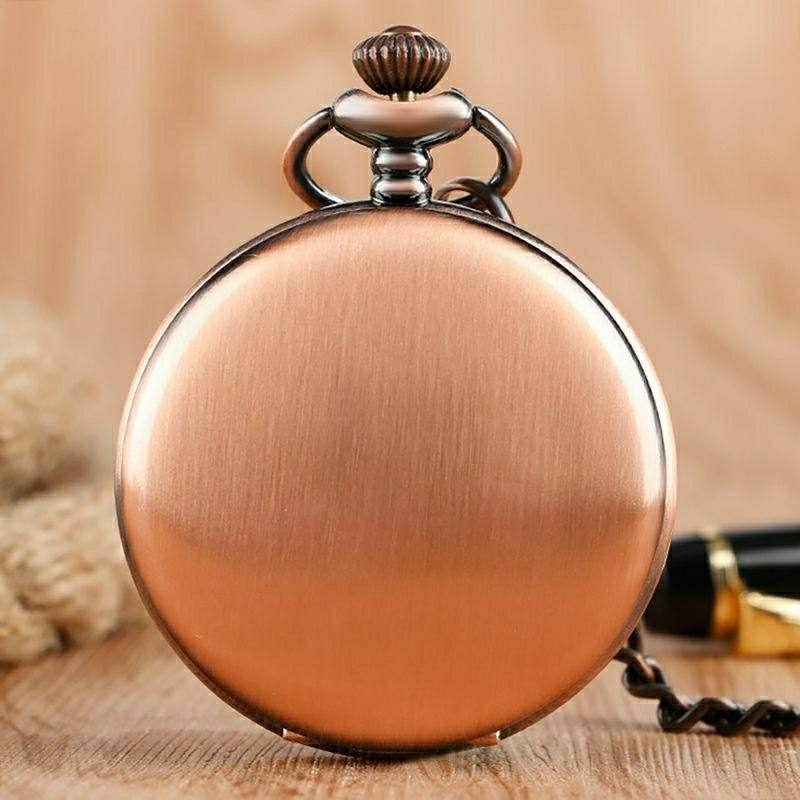 Popular Vintage Pocket Watch Flip Cover Antique Brass Nostalgic Classic Necklace Watch