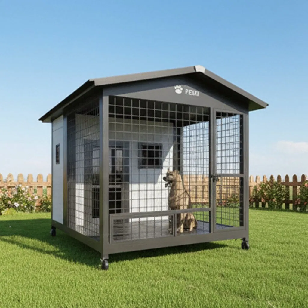 Breathable Slat Solid Wood Dog House for Outdoor Ventilation
