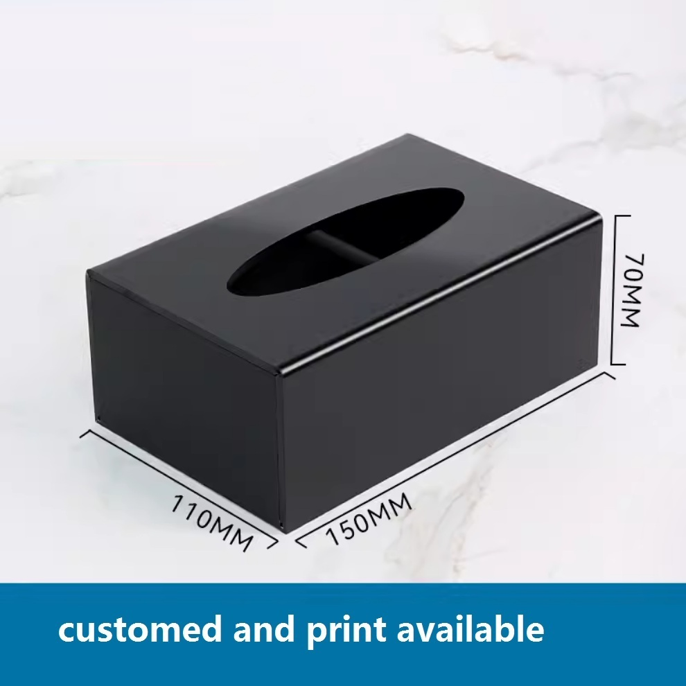 Napkin Dispenser 150mm Black Product Support Stands Hotel Consumables Room Storage Hotel Consumable Box Organization Factory Customized Custom Leather