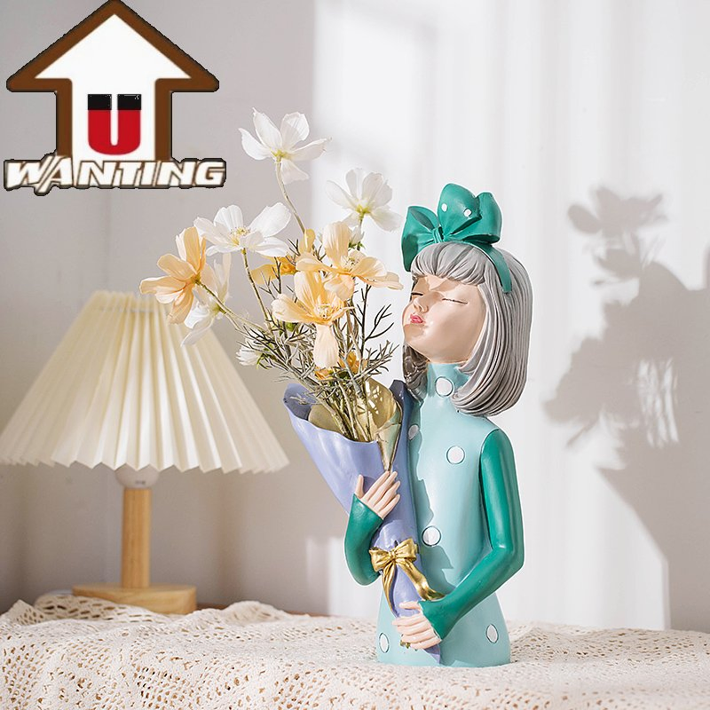 High Quality Art Home Decoration Bouquet Girl Sculpture Wedding Living Room Furniture