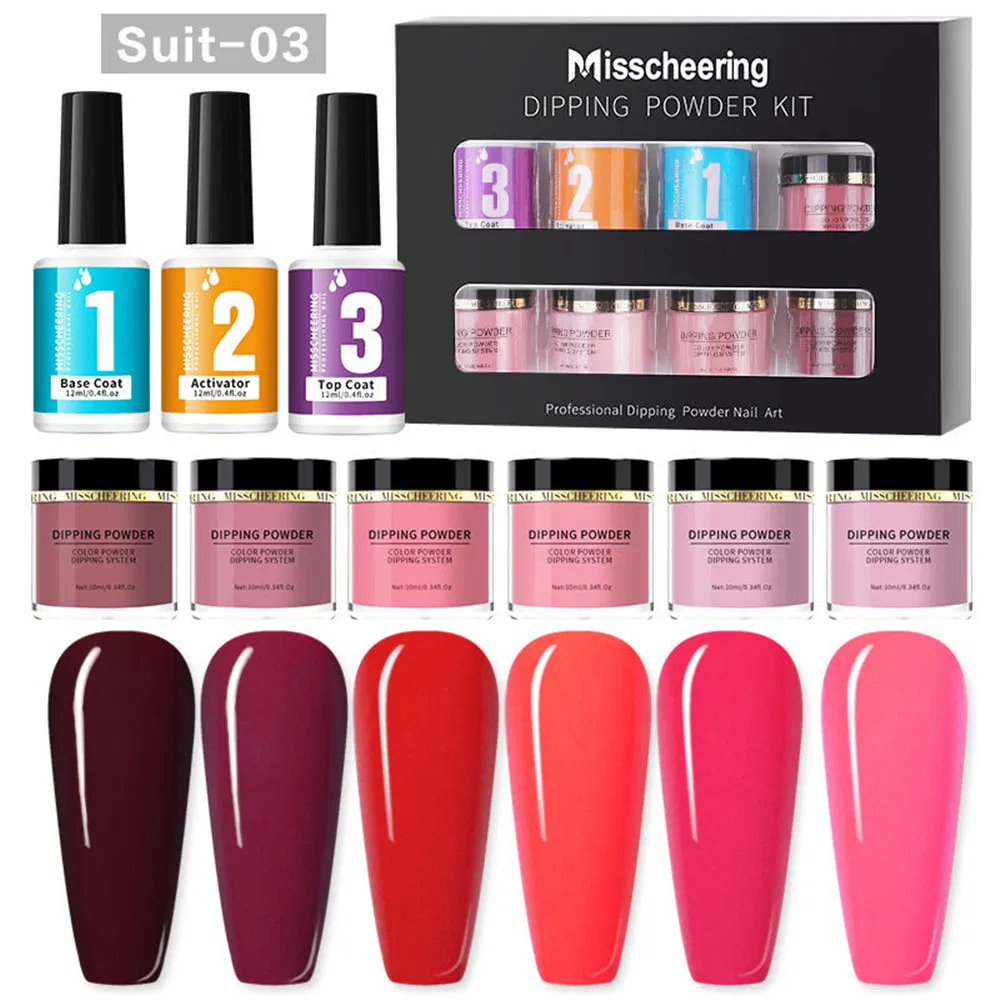 7 Colors Nail Dipping Powder System Kit, Manicure Extension Gel Acrylic Powder Nails