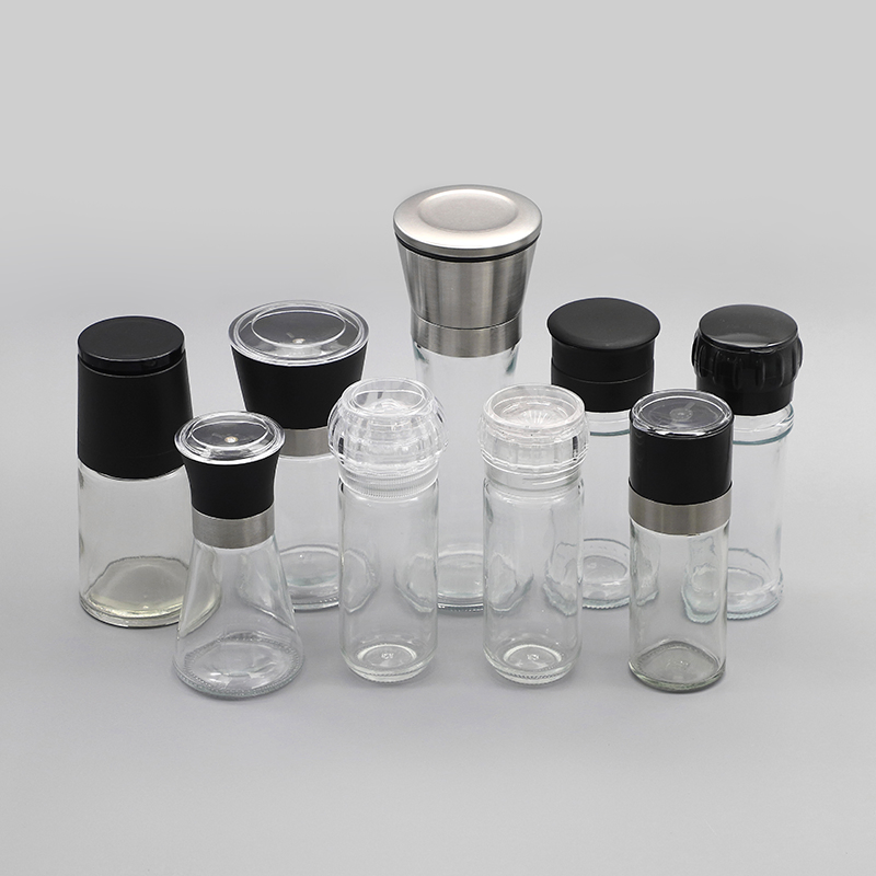 180 200g Original Kitchen Manual Glass Bottles Plastic Stainless Steel Ss Sea Salt Pepper Spice Adjustable Ceramic Seasoning Mill Shaker Grinder